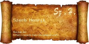 Szerb Henrik névjegykártya